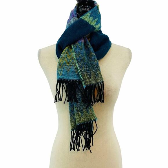 Croft & Barrow Colorful Chevron Scarf Fringe One Size Fits Most - Picture 1 of 5